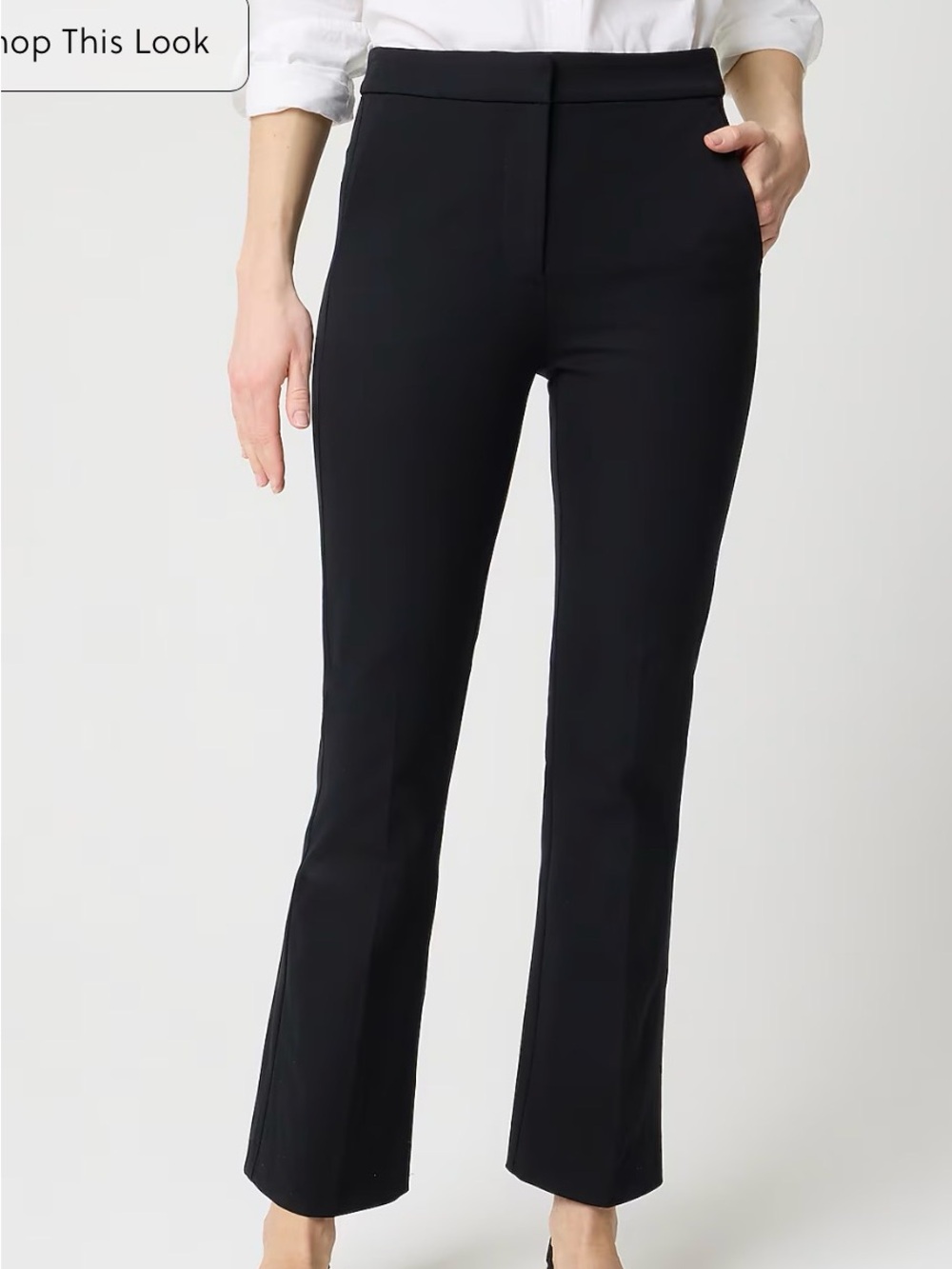 J. Crew Black Ponte Boot-Cut Pants